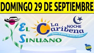 Resultados CARIBEÑA y SINUANO NOCHE del Domingo 29 de Septiembre de 2024 CHANCE 😱💰🚨 [upl. by Tayyebeb]