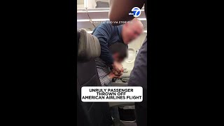 Unruly passenger thrown off American Airlines flight [upl. by Aizahs]