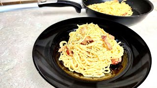 Spaghete Carbonara  cea mai simpla reteta de paste  10 min max [upl. by Latia]