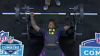 Shaquem Griffins Bench Press with Prosthetic Hand  2018 NFL Combine Highlights [upl. by Iliam]