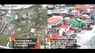 165MPH CAT5 HURRICANE BERYL LEAVES DEVASTATION IN ITS PATH AS IT HEADS STRAIGHT FOR JAMAICA amp GULF [upl. by Amihsat]