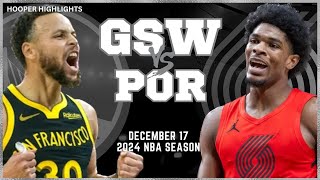 Golden State Warriors vs Portland Trail Blazers Full Game Highlights  Dec 17  2024 NBA Season [upl. by Kakalina]