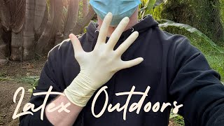 Putting on Latex Gloves Outdoors – Diamond Grip Exam Gloves [upl. by Eldreeda105]