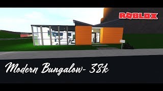 BLOXBURG speed build modern bungalow 38k [upl. by Ennovy978]