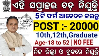 Top Odisha Government Jobs 2024  Total Post 20000  Odisha Govt Job news  Odisha New Vacancy [upl. by Lorrie565]