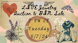 LIVE Jewelry Auction amp BIN Sale 7 PM CT Tues 5724 [upl. by Launame]