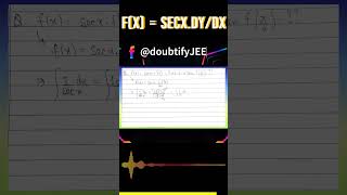 Let fx  secxfx f0  1 then fπ6 equal to Doubtify JEE [upl. by Ilyk]