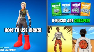 Fortnite NEW Update VBucks ON SALE amp How to use Kicks [upl. by Tillinger]