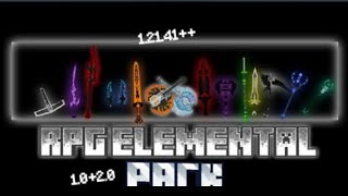 RPG ELEMENTAL WEAPON PACK ADDONS MCPE 12141  15 WEAPON [upl. by Abijah]