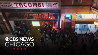 Long lines for Michelinstarred tacos in Chicagos Wicker Park neighborhood [upl. by Aicinet]