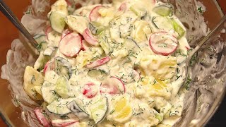 Kartoffelsalat mit Mayonnaise und Gurke Rezept shorts [upl. by Ronny]