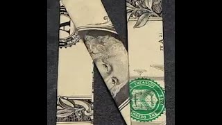 Fold Origami Dollar Bill Alphabet Letter N [upl. by Notnilc11]