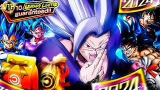 MY LUCKIEST SUMMONS EVER THE BEST NEW YEARS RISING 2024 HAPPY BAG SUMMONS Dragon Ball Legends [upl. by Raseta]