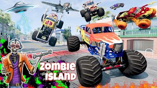 Monster Jam INSANE Zombie Island Adventure 10  Racing Freestyle and High Speed Jumps [upl. by Nevram279]