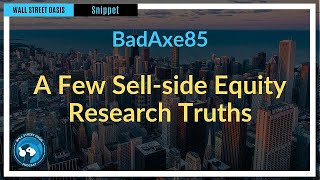 A few sellside equity research truths  Episode 69 Highlights [upl. by Ardnuasac]