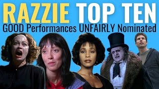 Top 10 Best Performances UNFAIRLY Nominated at the Razzies [upl. by Rehpotsirahc]