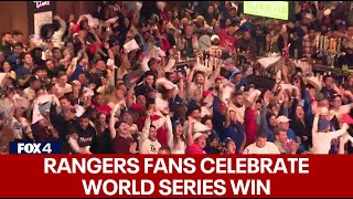 Rangers fans at Globe Life Field celebrate World Series win [upl. by Joline]