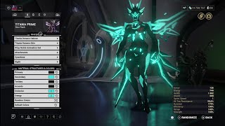 warframe 3 skins TITANIA PRIME fashion frame [upl. by Jerrold]