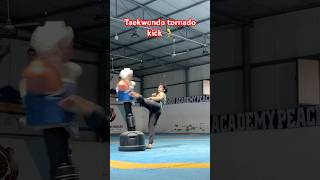 Taekwondo tornado kick shortvideo taekwondotrainning martialartstraining viralvideo kicks [upl. by Anirol]