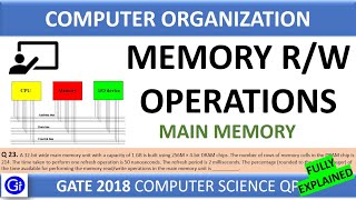 GATE 2018 CS Q23 A 32bit wide main memory unit with a capacity of 1 GB built using DRAM chips [upl. by Ardnuaet]