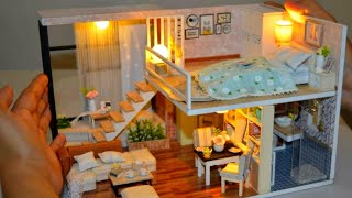 DIY MINIATURE TwoStorey MANSION HOUSE dollhouse [upl. by Ahtabbat]