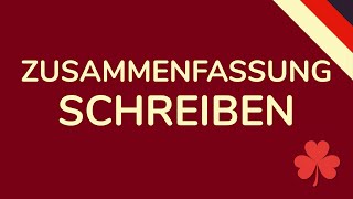 ZUSAMMENFASSUNG SCHREIBEN DEUTSCH schnell amp einfach erklärt animiert 🇩🇪 [upl. by Loraine]