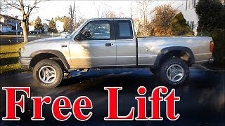 Lift Your Truck for Free via a T Bar Crank torsion bar [upl. by Eirrehs]