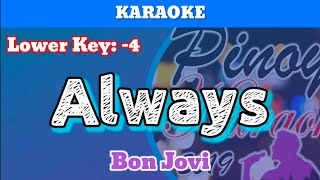 Always by Bon Jovi Karaoke  Lower Key  4 [upl. by Silloh]