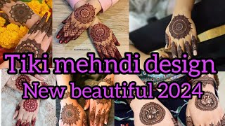 viralvideo tiki mehndi design😱 new beautiful 2024video [upl. by Marozik]