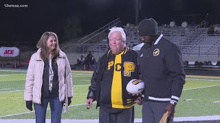 Peach County Trojans superfan reaches massive milestone with his alma mater [upl. by Nwahc]