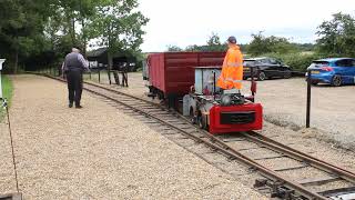 Wagons Nos 3 and 18 at Blythburgh on the Southwold Railway trackbed on 1st August 2023 [upl. by Melli]