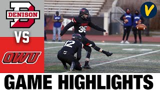 Denison vs Ohio Wesleyan Highlights  D3 2021 Spring College Football Highlights [upl. by Argile]