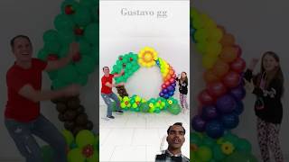 Balloon Challenge Vs Sendal boy balloon balloonarch funny ballondecor kids organicballoonarch [upl. by Nahallac44]