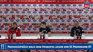 Pressekonferenz nach dem Heimspiel gegen den SC Paderborn [upl. by Trella576]