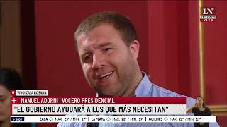 Conferencia del vocero Adorni el Gobierno afirmó que hoy se harán anuncios sobre política social [upl. by Hu]