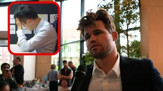 Magnus Carlsen AFTER He CHECKMATES Ding Liren [upl. by Nosidda]