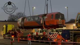 Glasgow underground subway carriage 117 arrives at its new home in Glasgow [upl. by Adebayo]