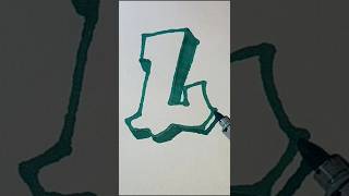 3d Graffiti Letter L  Calligraphy art shorts calligraphy satisfyingvideo trendingvideo [upl. by Shaun]