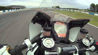 KTM RC8R Track onboard at Donington Park [upl. by Nicolis565]