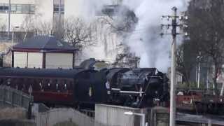 USA S160 Class 95820 Big Jim on duty Keighley amp Worth Valley Railway 16 Feb 2014 [upl. by Aicyla]