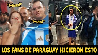 Recepción apoteósica a Messi por fans paraguayos en hotel previo al partido de mañana [upl. by Esidnac618]