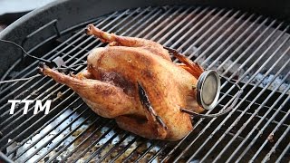 Cooking and Tasting PheasantBBQ Whole Pheasant on the Weber Kettle with the Slow N Sear Plus [upl. by Leshia302]