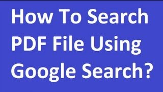 How To Search Pdf File Using Google [upl. by Nekcerb182]