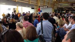 Honor Flight of South Carolina Arrival to Reagan National Airport with original sound [upl. by Onirotciv]