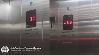 2x ThyssenKrupp Traction Lifts  Elevators  Atria Residences Paramount Serpong Tangerang Banten [upl. by Corvin940]