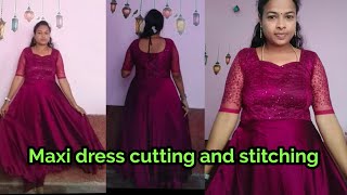 Maxi dress cutting and stitching in tamil maxidress [upl. by Anin]