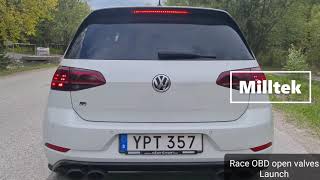 Golf R mk75 Exhaust Original vs Milltek [upl. by Anallij]