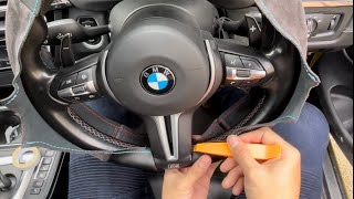 how to DIY steering wheel cover for BMW Msport in nappa leatherAlcantara stitchingsewing [upl. by Alyssa]