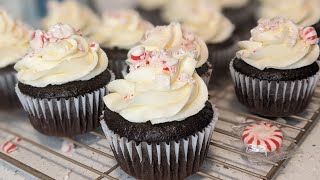 Chocolate Cupcakes with Peppermint Frosting shorts [upl. by Assiluy]