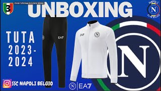 Unboxing SSC Napoli EA7 Tracksuit Tuta 202324 White Version unboxing ea7 forzanapolisempre [upl. by Jeannette]